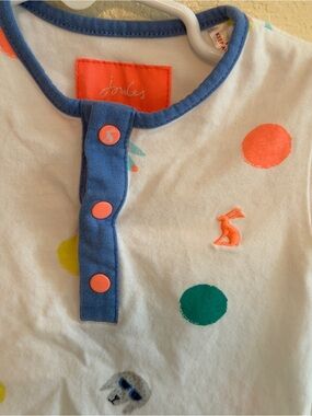 Joules White Short-Sleeve Polka Dot Bodysuit